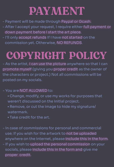 Payment &amp; Copyright Policy